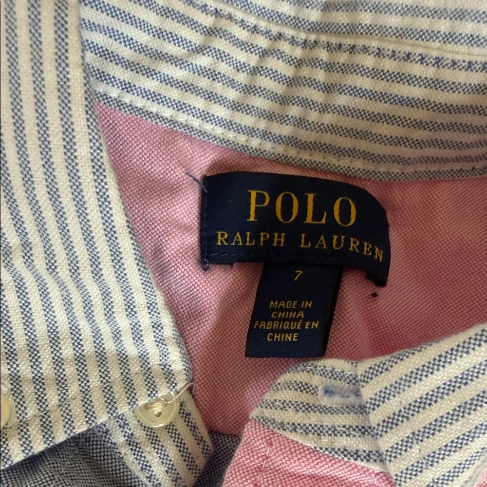 Polo Ralph Lauren Color block Shirt boys size 7 - Picture 3 of 6